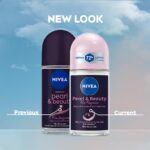 NIVEA Women Deodorant Underarm Roll On Pearl & Beauty Fine Fragrance | Long Lasting Fragrance with Floral Scent | 72 Hour active Odour Protection | 0% Alcohol | Dermat approved | 50 ml - Image 2
