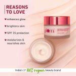 Plum Saffron & Kumkumadi Oil SPF 35 Daily Glow Bright Moisturizing Cream 50g | Quick-Absorbing Day Cream to Brighten Skin, Enhance Glow | UVA/UVB Protection | All Skin Types | Women & Men - Image 2