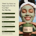 Pore Reset Non-Drying Clay Mask | Oily & Sensitive Skin 50g | Minimize Pores, Controls Oil, Soothes Skin | French Green Clay, Heartleaf Extract & L-Carnitine | Face Mask for Women Skin Care (Dry Skin) - Image 2