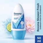 Rexona Shower Fresh Underarm Roll On Deodorant For Women, Antiperspirant, Removes Odour, Keeps Skin Fresh & Clean, Alcohol Free, Skin Friendly, 50 ml - Image 2