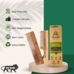 Rusabl Kacchi Neem Wooden Comb (Fine & Wide Tooth), Dual Tooth Design, 100% Pure Neem Wood, No Handle, For Men & Women, Ideal for Detangling, Frizz Control & Shine, Suited for All Hair Types - Image 2