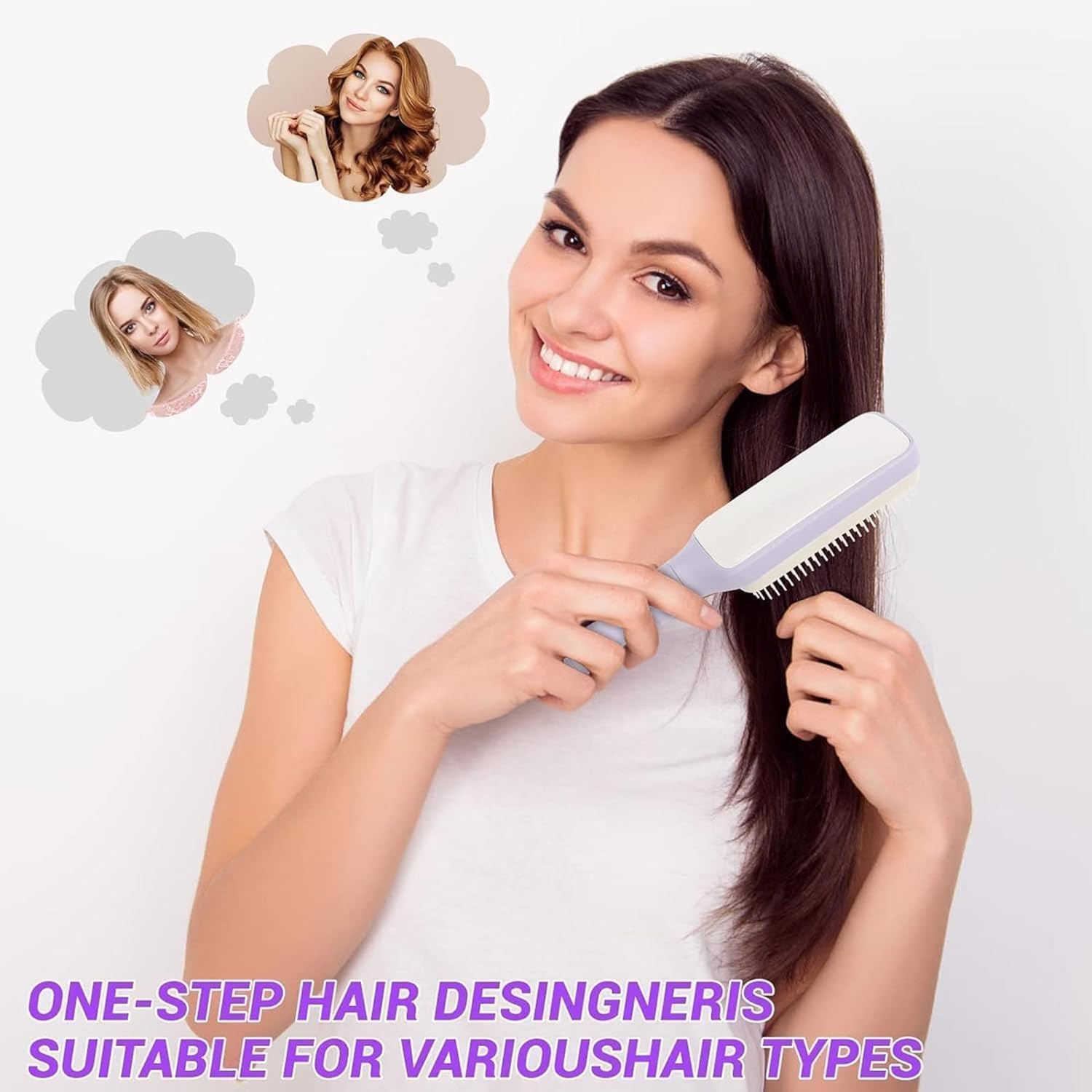 Self Cleaning Hair Brush for Women and Kids, Detangler Comb for Wet or Dry Hair, Anti-Static, Gentle Scalp Massage, for All Hair Types - Image 2