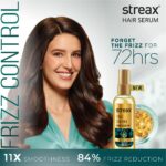 Streax Frizz Control Hair Serum for Dry Frizzy Hair- 100 ml, 72hrs Frizz Free Hair, For Women & Men, With Bio – Elixir, 84% Frizz Reduction & 11X smoothness - Image 2