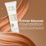Swiss Beauty Primer Mousse Foundation Weightless Smooth & Velvet Touch, Matte Finish, Face MakeUp, White, 30ml - Image 2
