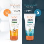 VLCC Salicylic Acid & Turmeric Serum Facewash - 150 ml to Reduce Acne for AM | with Free Hyaluronic Acid & Aloe Vera Serum Facewash - 150 ml to Strengthen Skin Barrier for PM (B1G1) - Image 2