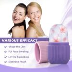 XML Ice Face Roller Silicone Facial Cube for Eyes Neck Massage Remove Dark Circle Pore Shrink Face Skin Care Ice Pack Mould for Knee,Back Pain Relief,Injuries Beauty Tools (Multicolour) - Image 2